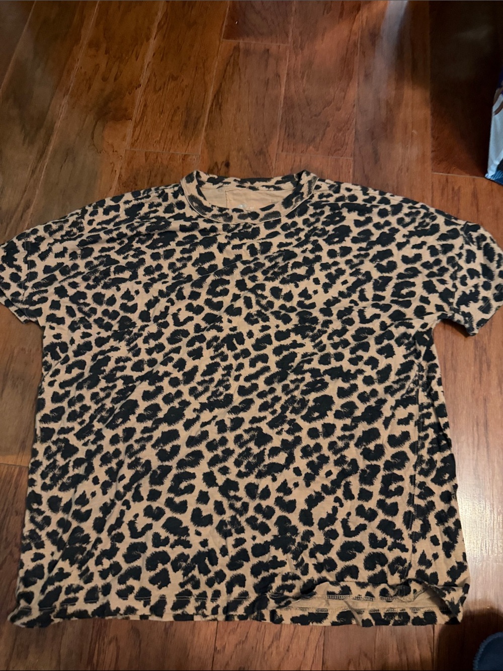aerie Leopard Print Tee in Beige and Black